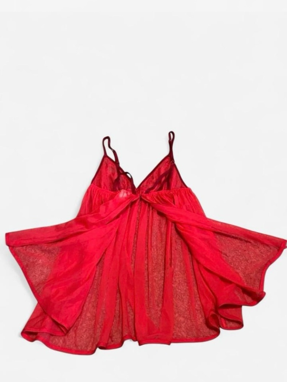 Victoria's Secret Y2K Sheer Mesh & Lace Babydoll Chemise Red Size S - Picture 6 of 7